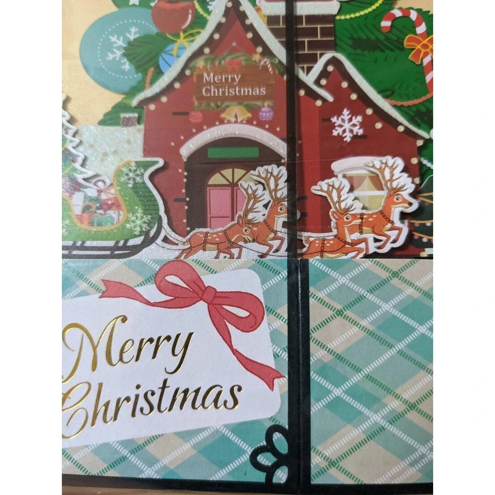 3/$20 Pop up 3D Christmas Greeting Card Santa Claus on the roof New